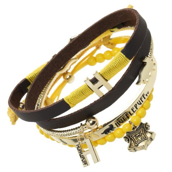 Harry Potter Hufflepuff Friendship Bracelet 4 Pack Set - Wizarding World Gifts - Picture 1 of 4